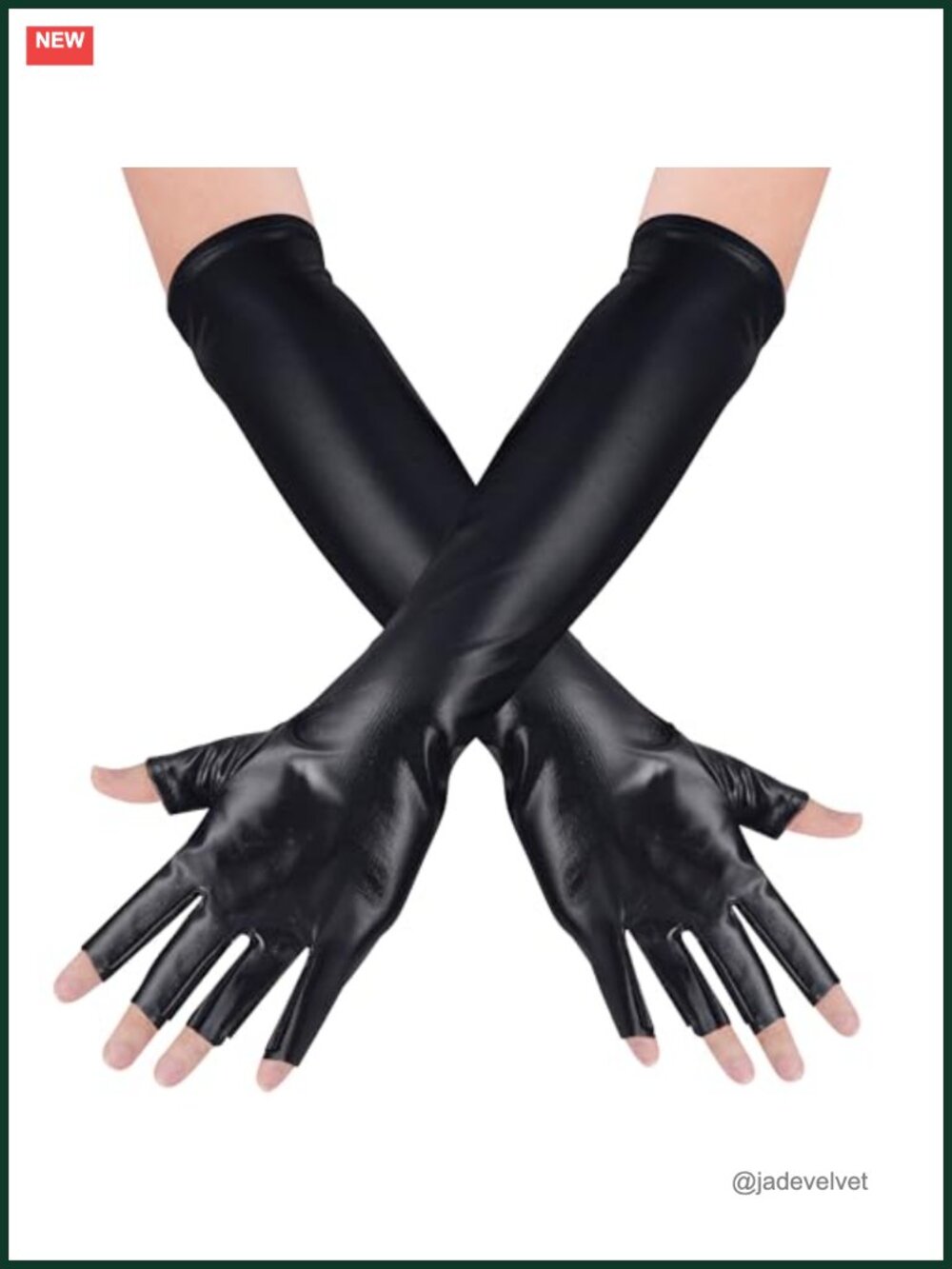 Women's Long Shiny Metallic Fingerless Gloves Half Finger Costume Accessories